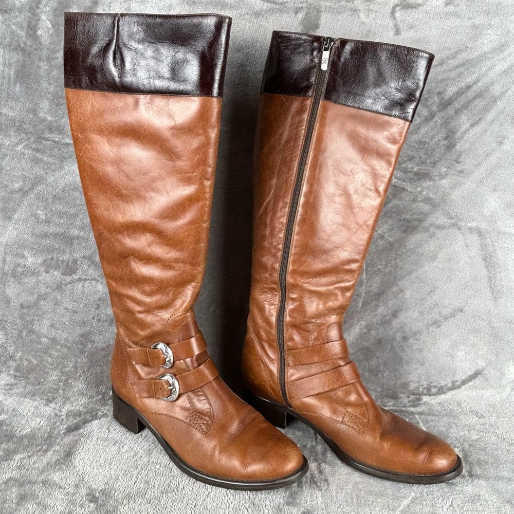 Brighton Hunter Riding Boots Womens 7.5 M Equestrian Classic Knee High Italy